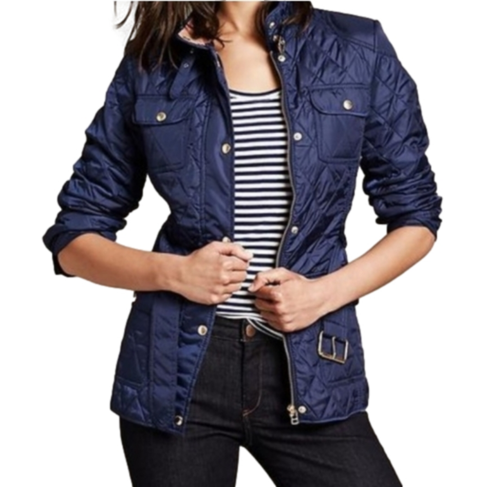 Banana Republic Dark Blue Quilted Utility Jacket
